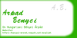 arpad benyei business card
